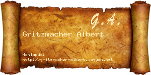 Gritzmacher Albert névjegykártya